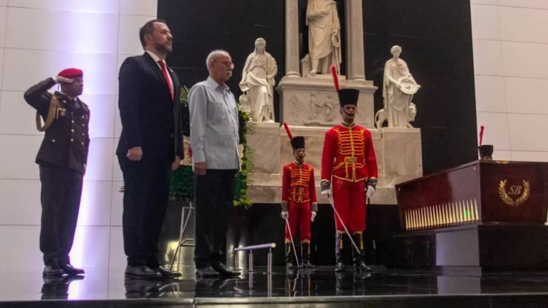 Saharawi President Brahim Ghali visits shrine of national hero Simon Bolivar, El Abila Park in Venezuela