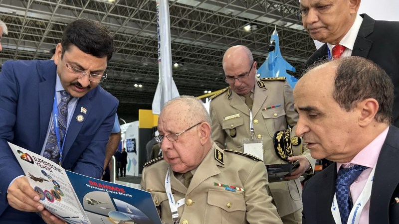 LAAD 2023: Algerian Army Chief listens to explanations on BrahMos anti ship missile