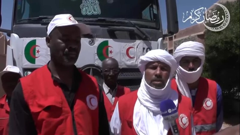 Algerian Red Crescent provides food parcels to nomads, inhabitants of remote areas in Tamanrasset
