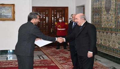 Iran’s new ambassador to Algeria presents credentials to president Tebboune, affirms willingness to step up ties