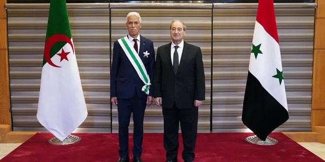 Syria’s President al-Assad grants Algerian Ambassador Syrian order of Merit of Excellent degree