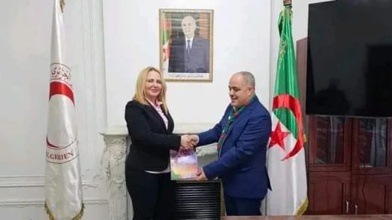 Algerian Red Crescent President Holds Coordination Meeting with General Commander of Algerian Islamic Scouts