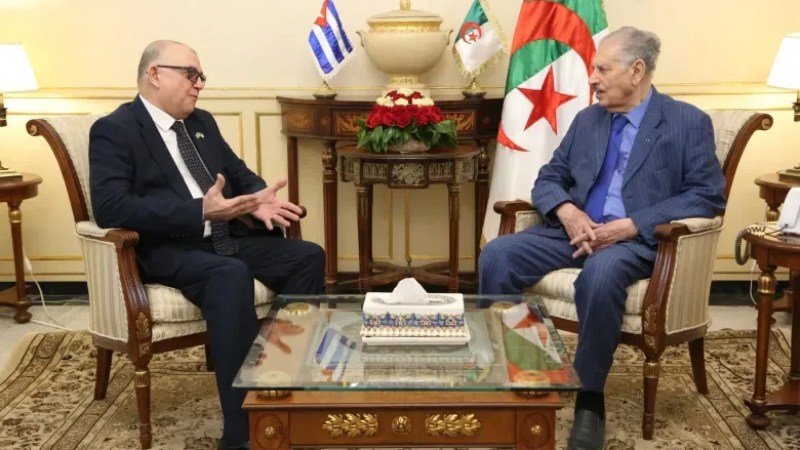 Algerian Council of Nation Speaker Hosts Outgoing Cuban Ambassador, Discusses Strengthening Relations and Advocating for Palestinian, Saharawi Rights