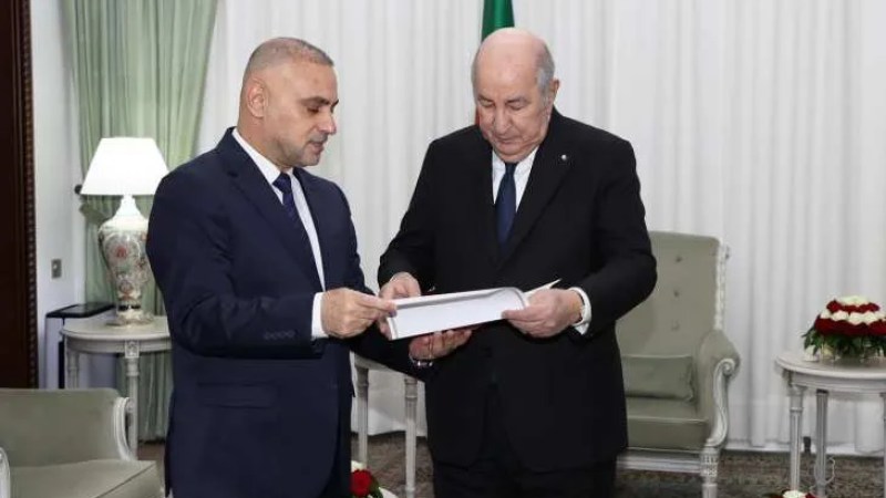 President Tebboune Receives Ambassador of Palestine