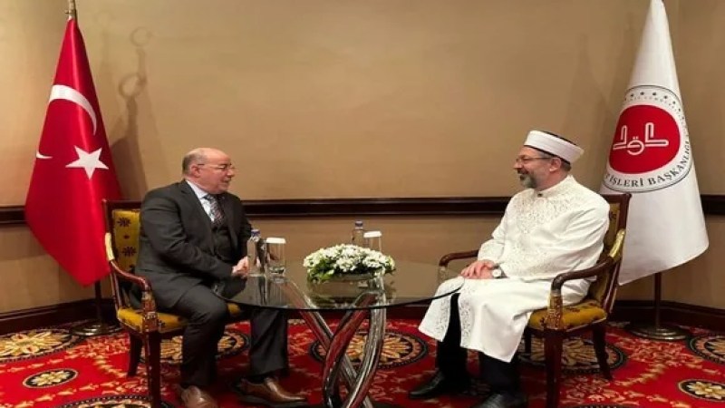 Algerian Religious Affairs Minister Belmehdi Meets President of Religious Affairs of Turkey in Istanbul