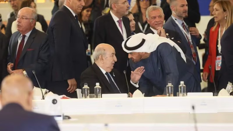 Algeria's Resolute Stance: UAE President Mohammed bin Zayed Bends Towards Algerian President Tebboune at G7 Summit - Video