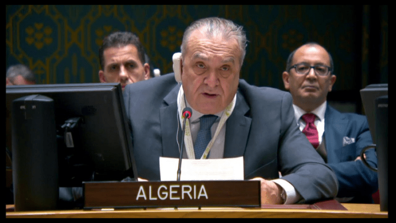 Urgent Actions Needed to Provide Humanitarian Aid to Gaza, Stresses Algerian UN Ambassador