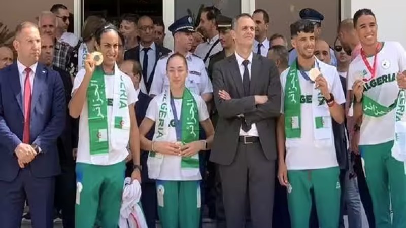 Algerian Delegation Triumphantly Returns Home After Paris 2024 Olympics