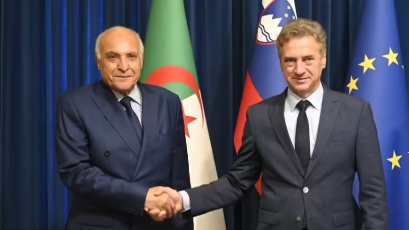 Algeria's FM Ahmed Attaf Meets Slovenian Premier Robert Golob During Diplomatic Visit