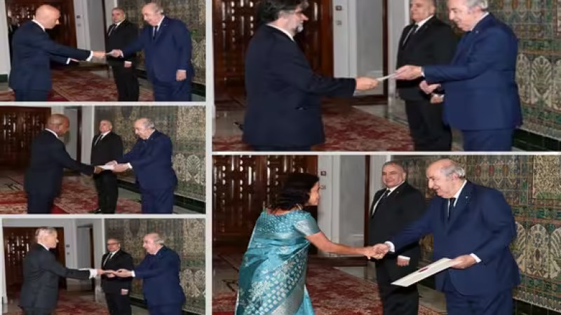 President Tebboune Receives Credentials from Five New Ambassadors