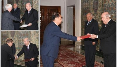 President Tebboune Welcomes New Ambassadors with Credential Presentation Ceremony