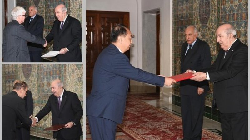 President Tebboune Welcomes New Ambassadors with Credential Presentation Ceremony