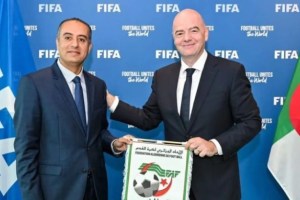 FIFA President Gianni Infantino Congratulates Walid Sadi on His Re-Election as Head of the Algerian Football Federation