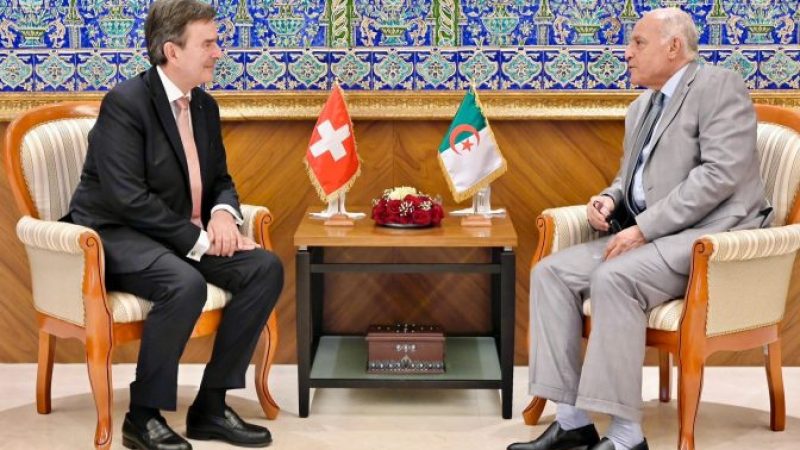 Attaf Receives Swiss Ambassador Pierre-Yves Fux on Farewell Visit