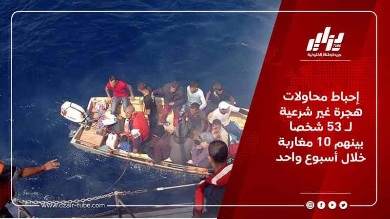 إحباط محاولات هجرة غير شرعية لـ 53 شخصا بينهم 10 مغاربة خلال أسبوع واحد