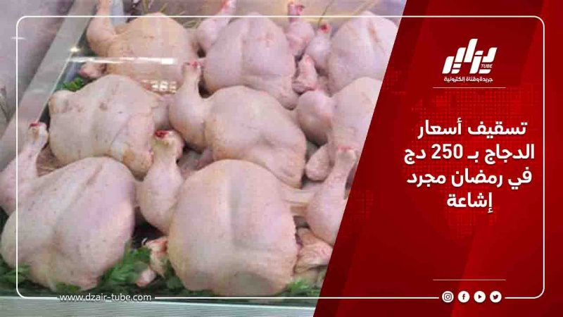 تسقيف أسعار الدجاج بـ 250 دج في رمضان مجرد إشاعة
