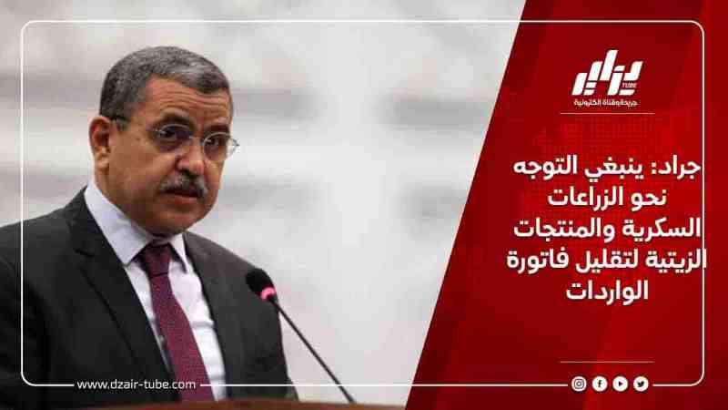 جراد: ينبغي التوجه نحو الزراعات السكرية والمنتجات الزيتية لتقليل فاتورة الواردات