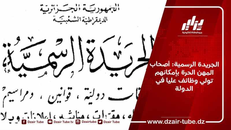 الجريدة الرسمية: أصحاب المهن الحرة بإمكانهم تولي وظائف عليا في الدولة