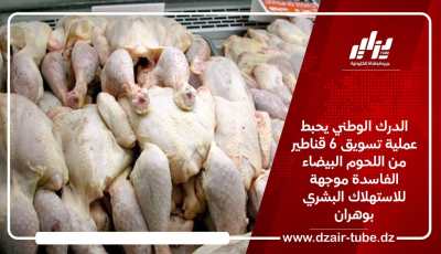 الدرك الوطني يحبط عملية تسويق 6 قناطير من اللحوم البيضاء الفاسدة موجهة للاستهلاك البشري بوهران