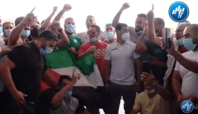 شاهد استقبال الأبطال للمصارع فتحي نورين في مطار هواري بومدين