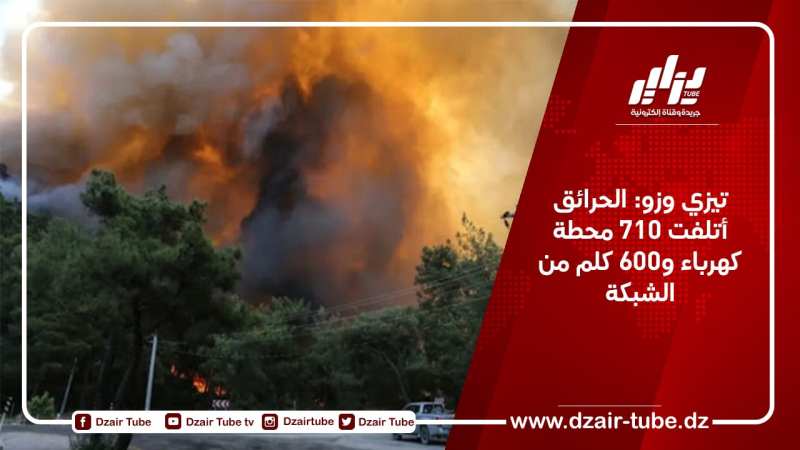 تيزي وزو: الحرائق أتلفت 710 محطة كهرباء و600 كلم من الشبكة