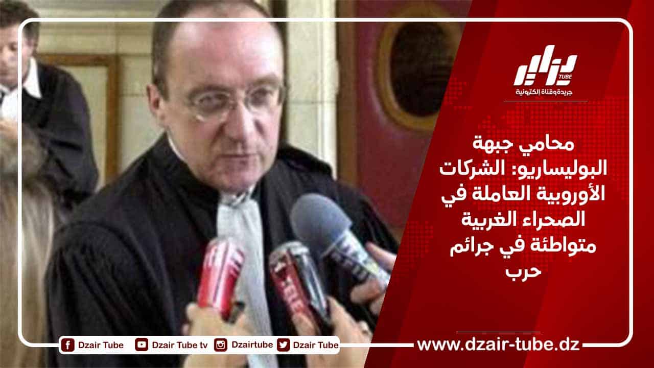 محامي جبهة البوليساريو: الشركات الأوروبية العاملة في الصحراء الغربية متواطئة في جرائم حرب