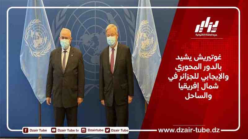 غوتيريش يشيد بالدور المحوري والإيجابي للجزائر في شمال إفريقيا والساحل