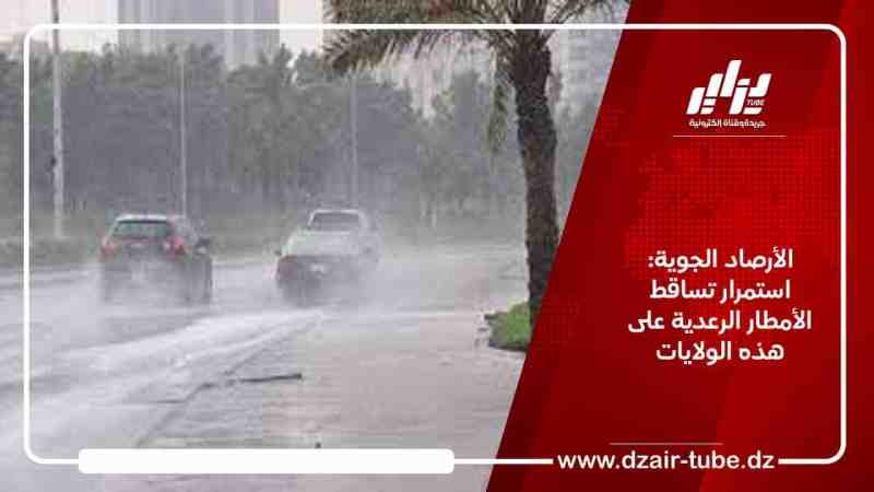 الأرصاد الجوية: استمرار تساقط الأمطار الرعدية على هذه الولايات