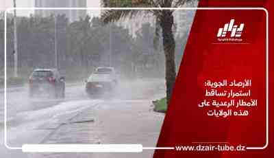 الأرصاد الجوية: استمرار تساقط الأمطار الرعدية على هذه الولايات