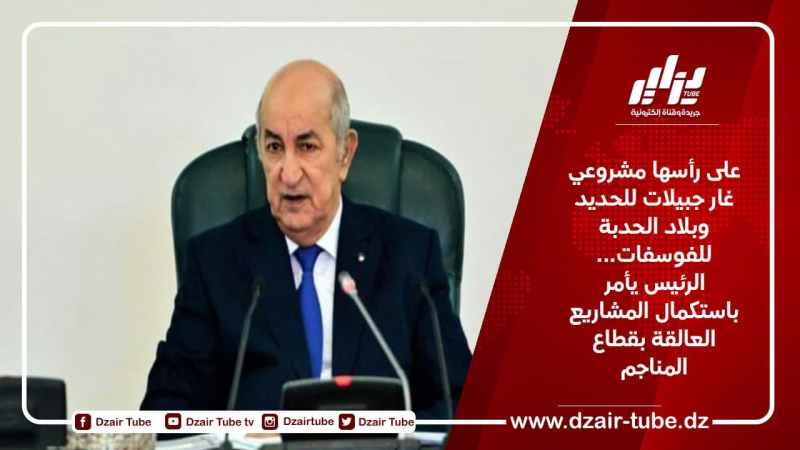 على رأسها مشروعي غار جبيلات للحديد وبلاد الحدبة للفوسفات… الرئيس تبون يأمر باستكمال المشاريع العالقة بقطاع المناجم