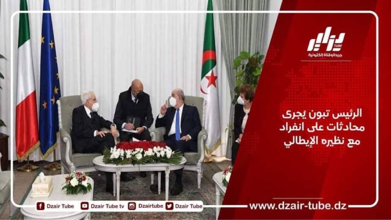 الرئيس تبون يُجري محادثات على انفراد مع نظيره الإيطالي