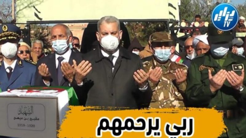 بالفيديو…شاهد إعادة دفن رفاة 5 شهداء الثورة التحريرية بروضة الشهداء ببلدية سي عبد الغني بتيارت