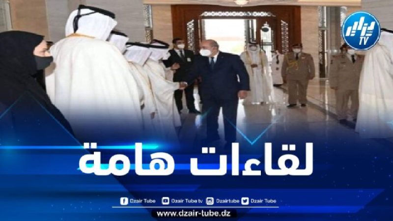 الرئيس تبون يستقبل شخصيات قطرية سامية بمقر إقامته بالدوحة