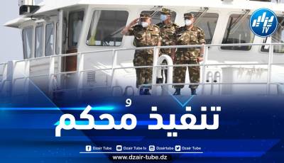 الفريق شنقريحة يتابع مجريات الرمي بصاروخ مضاد للسطح من غراب قاذف للصواريخ بوهران