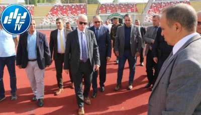 رئيس الفاف جهيد زفيزف يقوم بزيارة تفقدية لملعب حملاوي بقسنطينة