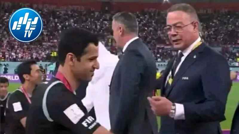 بالفيديو…رئيس الجامعة المغربية فوزي لقجع يشتم الحكم القطري الذي ادار لقاء كرواتيا