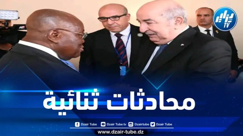 الرئيس تبون يجري محادثات مع نظيره الغاني