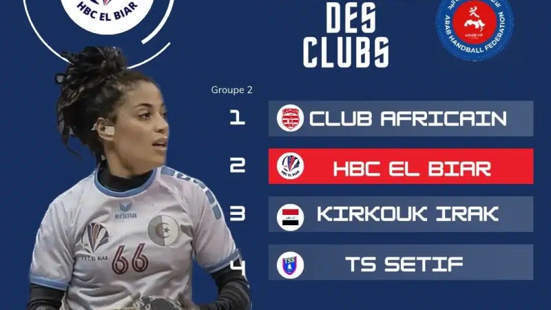 كرة اليد : نادي الأبيار للسيدات في المجموعة الثانية خلال بطولة كأس العرب