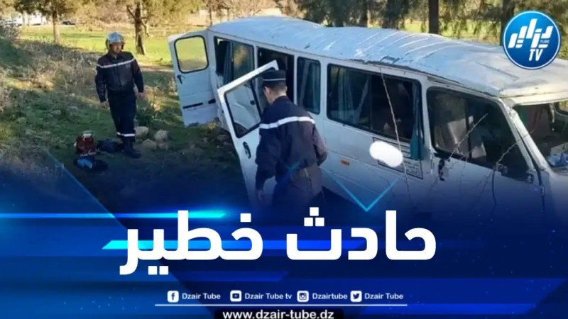 16 جريحاً في حادث إنحراف حافلة بسطيف