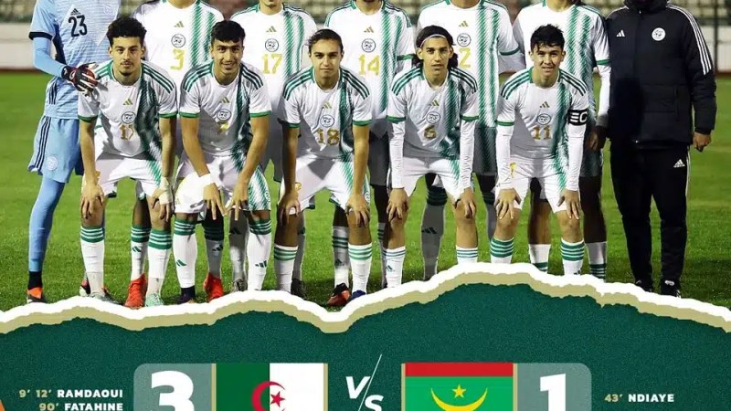 دورة الجزائر U20 : الجزائر تفوز على موريتانيا بثلاثية