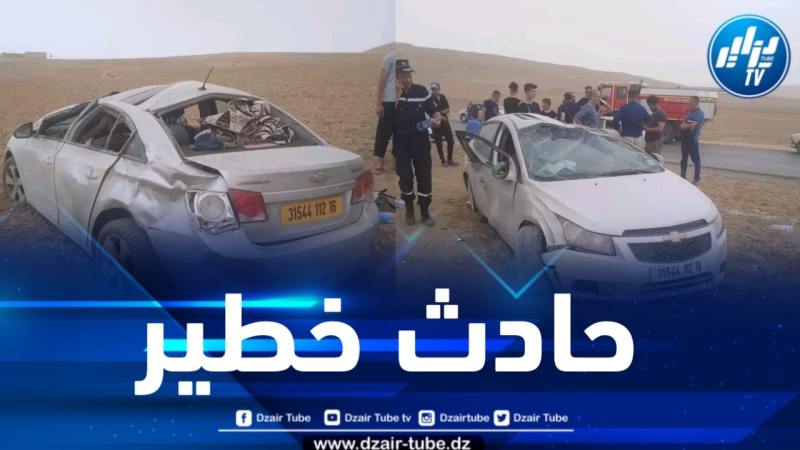 المدية : 04 جرحى في حادث إنحراف سيارة بشلالة العذاورة