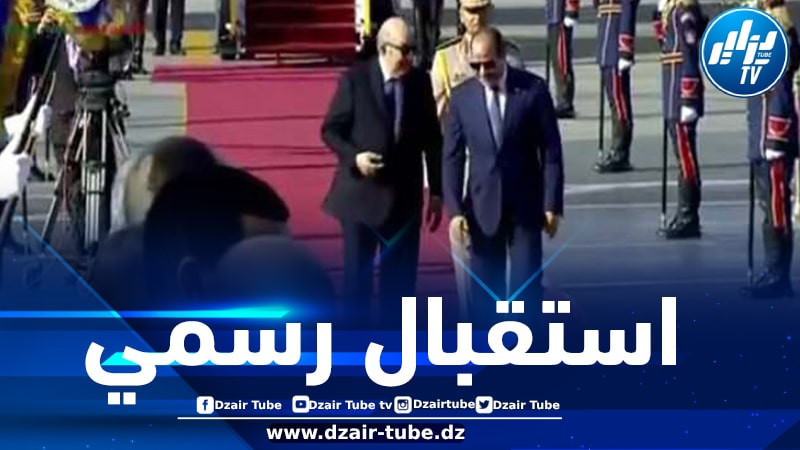 رئيس الجمهورية يستقبل من طرف نظيره المصري بمطار القاهرة الدولي