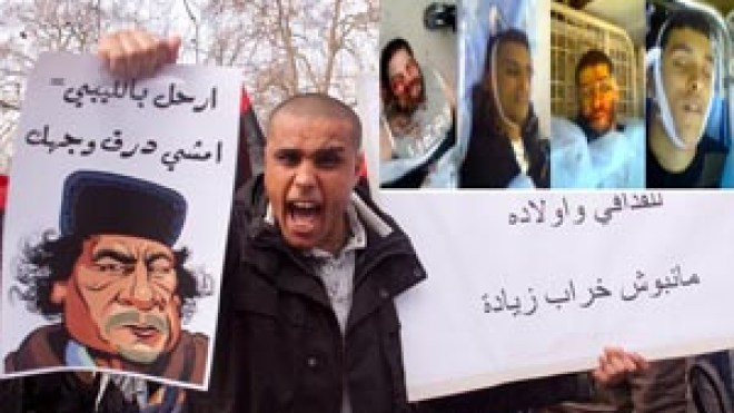 الليبيون ينتفضون في طرابلس ويحرقون بيت القذافي