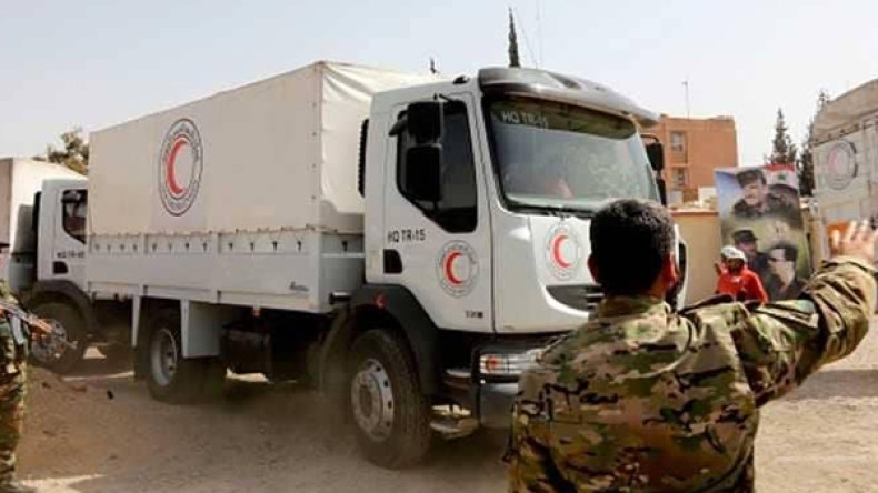 دخول قافلة مساعدات إنسانية إلى الغوطة