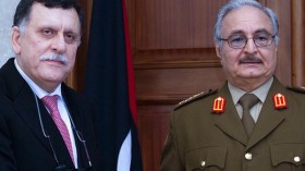 ماكرون يجمع بين السراج وحفتر لحل الأزمة الليبية