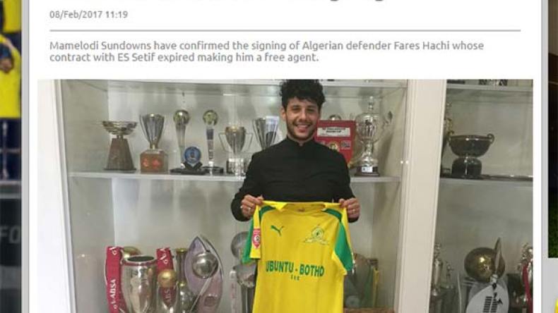 Fares Hachi,le premier africain qui rejoint l’Afrique du Sud