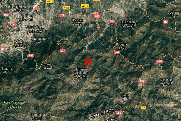 Secousse tellurique de 3.3 degrés à Blida