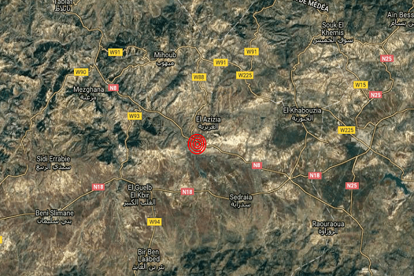 Une secousse tellurique de magnitude 2.9 à Médéa