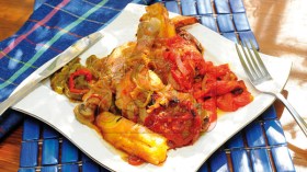 دجاج في الفرن بالخضار