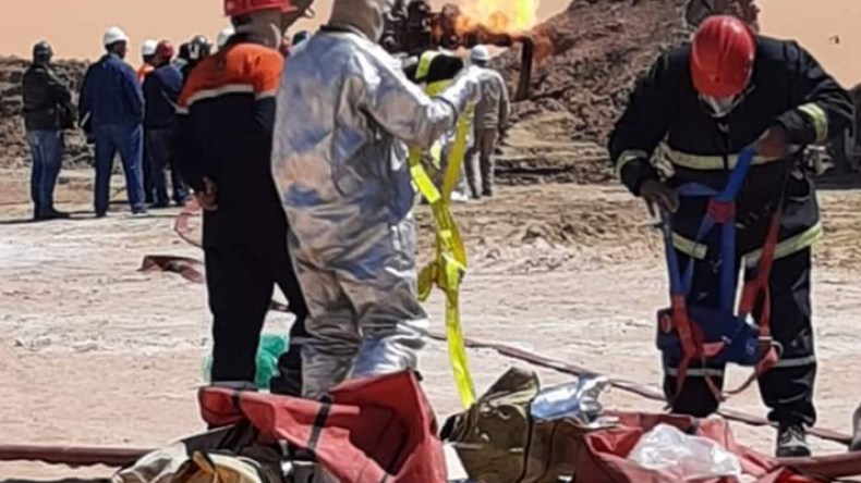 فرق سوناطراك تخمد حريقا في بئر غازية استمر ثلاثة أيام